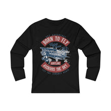 Load image into Gallery viewer, Born To Fly Across The Sky Women's Fitted Long Sleeve Tee