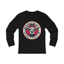 Load image into Gallery viewer, Building Muscle Since Day One Women's Fitted Long Sleeve Tee