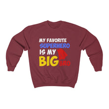 Load image into Gallery viewer, My Favorite Superhero Is My Big Bro Unisex Heavy Blend™ Crewneck Sweatshirt