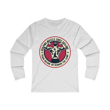 Load image into Gallery viewer, Building Muscle Since Day One Women's Fitted Long Sleeve Tee