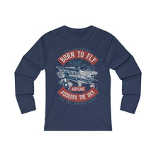 Load image into Gallery viewer, Born To Fly Across The Sky Women's Fitted Long Sleeve Tee
