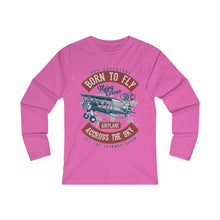 Load image into Gallery viewer, Born To Fly Across The Sky Women's Fitted Long Sleeve Tee