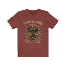 Load image into Gallery viewer, Death Machine Ride First Or Die Last Unisex Jersey Short Sleeve Tee
