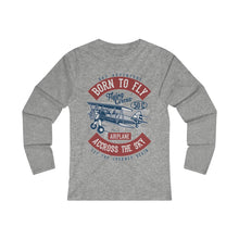 Load image into Gallery viewer, Born To Fly Across The Sky Women's Fitted Long Sleeve Tee