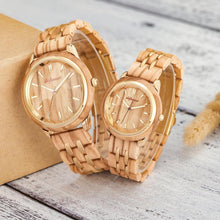 Load image into Gallery viewer, Couple Watches for Lovers Luxury Wood Watch Mens Fashion Wooden Women Dress Clocks Gifts for Valentine's Day Relogio de casal
