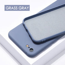 Load image into Gallery viewer, Luxury Liquid Soft Silicone Case For iPhone 7 6 6s 8 Plus 5 5s SE X Xs 11 Pro Max XR Case Candy Color Capa Shockproof Back Cover