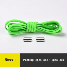 Load image into Gallery viewer, 1Pair Elastic Locking Shoelaces Semicircle Shoelace Sneakers Shoe laces Quick No Tie Shoelace Kids Adult Shoes lace 21colors