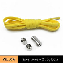 Load image into Gallery viewer, 1Pair Metal Lock Shoelaces Round Elastic Shoe Laces Special No Tie Shoelace for Men Women Lacing Rubber Zapatillas 23 Colors