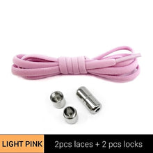 Load image into Gallery viewer, 1Pair Metal Lock Shoelaces Round Elastic Shoe Laces Special No Tie Shoelace for Men Women Lacing Rubber Zapatillas 23 Colors
