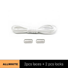 Load image into Gallery viewer, 1Pair Metal Lock Shoelaces Round Elastic Shoe Laces Special No Tie Shoelace for Men Women Lacing Rubber Zapatillas 23 Colors