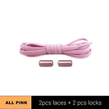 Load image into Gallery viewer, 1Pair Metal Lock Shoelaces Round Elastic Shoe Laces Special No Tie Shoelace for Men Women Lacing Rubber Zapatillas 23 Colors