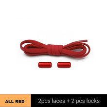 Load image into Gallery viewer, 1Pair Metal Lock Shoelaces Round Elastic Shoe Laces Special No Tie Shoelace for Men Women Lacing Rubber Zapatillas 23 Colors