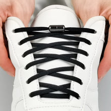Load image into Gallery viewer, 1Pair Metal Lock Shoelaces Round Elastic Shoe Laces Special No Tie Shoelace for Men Women Lacing Rubber Zapatillas 23 Colors