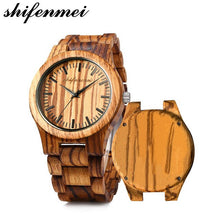 Load image into Gallery viewer, shifenmei Men Watches for Husband Boyfriend Love Dad Personalized Engraved Wood Watch for Ladies Women Quartz Wristwatches