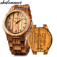 Load image into Gallery viewer, Shifenmei Wooden Watch Personalized Engraved Men Watches 2020 Luxury Brand Custom Wristwatch Wood Watch Male Relogio Masculino