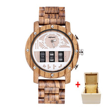 Load image into Gallery viewer, Shifenmei Watch Mens Roller Digital Dial Watch Top Luxury Brand Military Sport Quartz Wristwatch Wooden Watch Relogio Masculino
