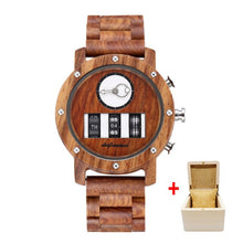 Load image into Gallery viewer, Shifenmei Watch Mens Roller Digital Dial Watch Top Luxury Brand Military Sport Quartz Wristwatch Wooden Watch Relogio Masculino