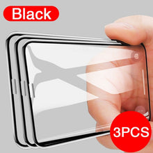 Load image into Gallery viewer, 3PCS Full Cover Protective glass on For iPhone 11 12 Pro Max tempered Glass Film iPhone X XR XS Max Screen Protector Curved Edge