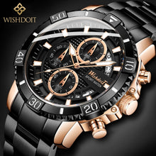 Load image into Gallery viewer, WISHDOIT Men Watch Top Luxury Brand Big Dial Sport Watches Mens Chronograph Quartz Wristwatch Date Male Clock Relogio Masculino