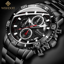 Load image into Gallery viewer, WISHDOIT Men Watch Top Luxury Brand Big Dial Sport Watches Mens Chronograph Quartz Wristwatch Date Male Clock Relogio Masculino