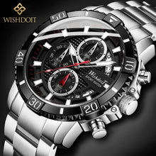 Load image into Gallery viewer, WISHDOIT Men Watch Top Luxury Brand Big Dial Sport Watches Mens Chronograph Quartz Wristwatch Date Male Clock Relogio Masculino