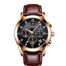 Load image into Gallery viewer, POEDAGAR Men Watches 2021 New Fashion Leather Waterproof Luminous Top Brand Luxury Mens Quartz Wristwatch Relogio Masculino