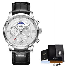 Load image into Gallery viewer, LIGE Men Watches 2021 New Fashion Leather Waterproof Luminous Top Brand Luxury Mens Quartz Wristwatch Men Relogio Masculino+box