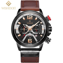 Load image into Gallery viewer, 2021 New Fashion Waterproof Men's Watch Top Brand Luxury Leather Square Large Dial Sports Quartz Chronograph Relogio Masculi