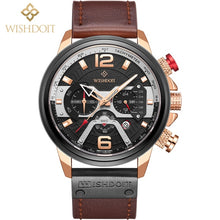 Load image into Gallery viewer, 2021 New Fashion Waterproof Men's Watch Top Brand Luxury Leather Square Large Dial Sports Quartz Chronograph Relogio Masculi