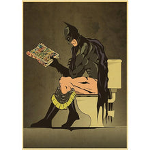Load image into Gallery viewer, Marvel Avengers Spoofed Superheroes Print Posters In The Toilets Funny Hero Kids Room Decoration Wall Art Canvas Painting Cuadro