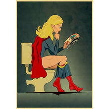 Load image into Gallery viewer, Marvel Avengers Spoofed Superheroes Print Posters In The Toilets Funny Hero Kids Room Decoration Wall Art Canvas Painting Cuadro