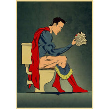 Load image into Gallery viewer, Marvel Avengers Spoofed Superheroes Print Posters In The Toilets Funny Hero Kids Room Decoration Wall Art Canvas Painting Cuadro