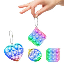 Load image into Gallery viewer, Mini Push Pops Bubble Sensory Toy Keychain Autism Squishy Stress Reliever Toys for Adult Kids Relief Funny Pop-it Fidget Toys