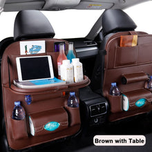 Load image into Gallery viewer, ZK30 Car Seat Back Organizer Pu Leather Pad Bag Car Storage Organizer Foldable Table Tray Travel Storage Bag Auto Accessories