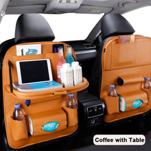 Load image into Gallery viewer, ZK30 Car Seat Back Organizer Pu Leather Pad Bag Car Storage Organizer Foldable Table Tray Travel Storage Bag Auto Accessories