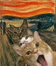 Load image into Gallery viewer, The Scream Famous Paintings Fat Cat Art Canvas Painting Posters and Prints Wall Art Pictures for Living Room Decor Cuadros