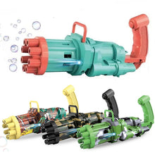 Load image into Gallery viewer, 2-in-1 Electric Bubble Machine Black Gold Gold Gatling Bubble Gun Children Automatic Bubble Blowing Toy Gun Fan Combo Function