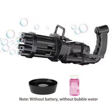 Load image into Gallery viewer, 2-in-1 Electric Bubble Machine Black Gold Gold Gatling Bubble Gun Children Automatic Bubble Blowing Toy Gun Fan Combo Function