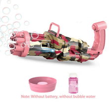Load image into Gallery viewer, 2-in-1 Electric Bubble Machine Black Gold Gold Gatling Bubble Gun Children Automatic Bubble Blowing Toy Gun Fan Combo Function