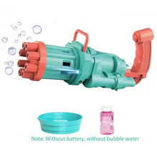 Load image into Gallery viewer, 2-in-1 Electric Bubble Machine Black Gold Gold Gatling Bubble Gun Children Automatic Bubble Blowing Toy Gun Fan Combo Function