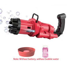 Load image into Gallery viewer, 2-in-1 Electric Bubble Machine Black Gold Gold Gatling Bubble Gun Children Automatic Bubble Blowing Toy Gun Fan Combo Function