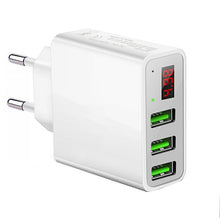 Load image into Gallery viewer, 3 USB Phone Charger Smart Display 5V 3A Mobile Phone Charger Adapter Travel Charge Adapter Display for iPhone Samsung Charger