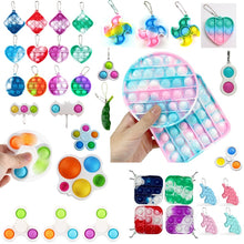 Load image into Gallery viewer, Mini Push Pops Bubble Sensory Toy Keychain Autism Squishy Adult Stress Reliever Toy for Children Relief Funny Pop-it Fidget Toys