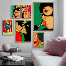 Load image into Gallery viewer, Marvel Funny Superheroes Private Life Canvas Painting Cartoon Spiderman Prints and Posters Wall Art for Kids Room Decor Cuadros