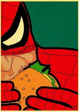 Load image into Gallery viewer, Marvel Funny Superheroes Private Life Canvas Painting Cartoon Spiderman Prints and Posters Wall Art for Kids Room Decor Cuadros