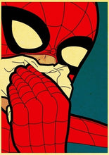 Load image into Gallery viewer, Marvel Funny Superheroes Private Life Canvas Painting Cartoon Spiderman Prints and Posters Wall Art for Kids Room Decor Cuadros