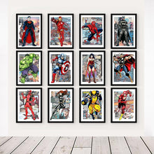 Load image into Gallery viewer, Avengers Comic Posters Marvel Superhero Canvas Painting Iron Man Captain America Print Wall Art Picture Boy Room Home Decoration