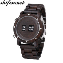 Load image into Gallery viewer, Shifenmei Watches Men Luxury Brand Drum Roller Watches Men Military Sports Wooden Quartz Wristwatches Relogio Masculino 5582
