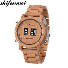 Load image into Gallery viewer, Shifenmei Watches Men Luxury Brand Drum Roller Watches Men Military Sports Wooden Quartz Wristwatches Relogio Masculino 5582