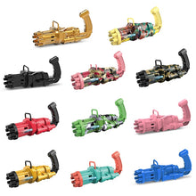 Load image into Gallery viewer, Electric Bubble Machine Black Gold Gold Gatling Bubble Gun Children Automatic Bubble Blowing Toy Gun Fan Combo Function